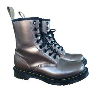 Dr. Martens "Docs" Air Waves Shiny Metallic Copper Finish Lace up Combat Boots